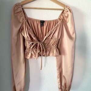 Pink over shoulder top